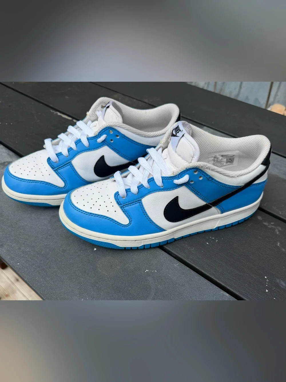 Nike Dunk Low GS (Blue White Black) Sneakers - Size 6Y / Women’s 7.5